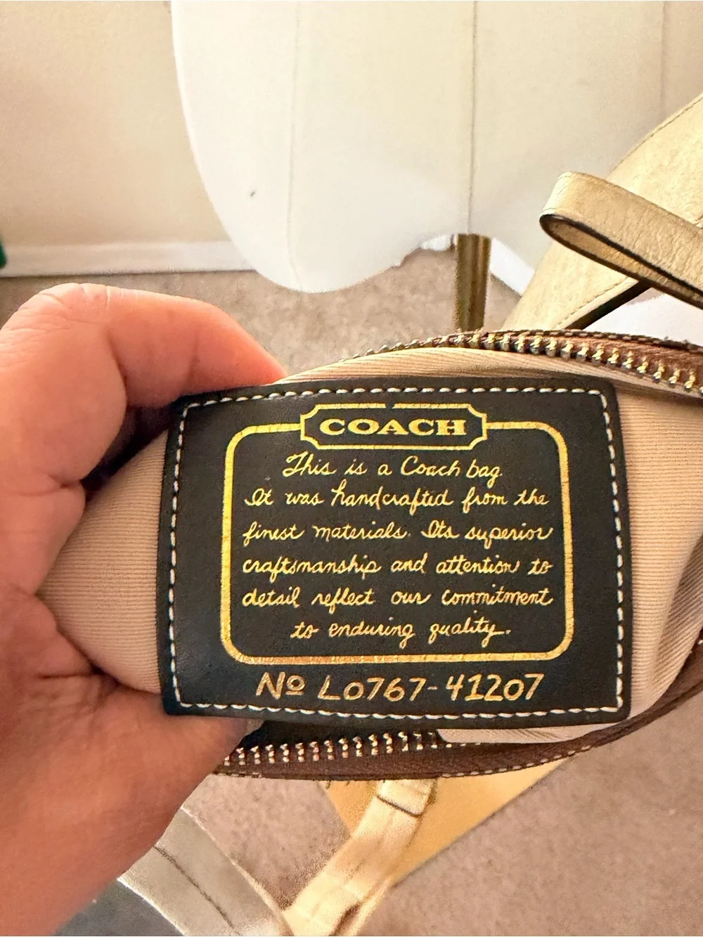 Coach Brown/Tan Signature Crossbody Shoulder Bag